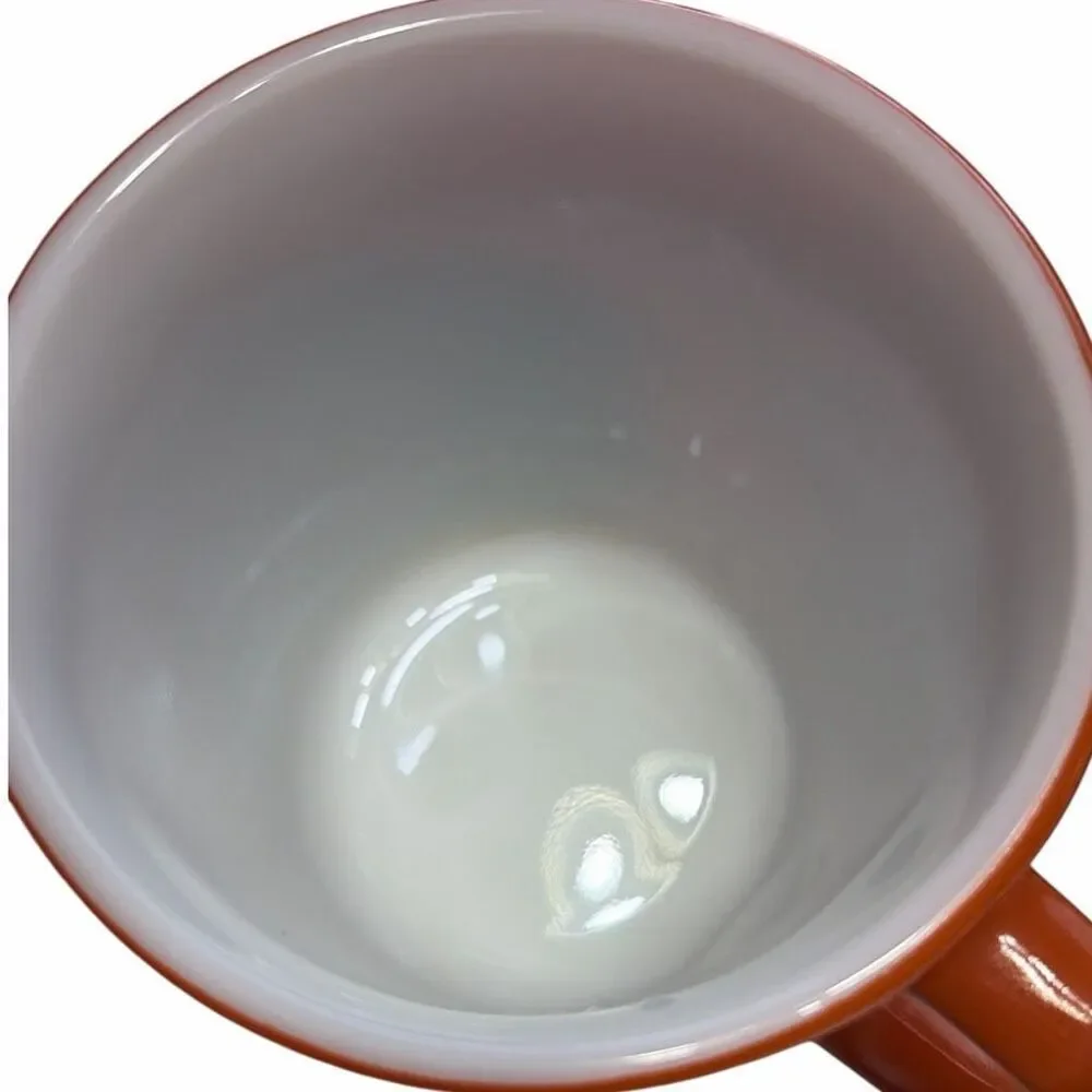 Vintage Corning Burnt Orange Milk Glass Coffee Mugs Set of 2 | Retro 1970s Brown